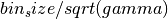bin_size / sqrt(gamma)